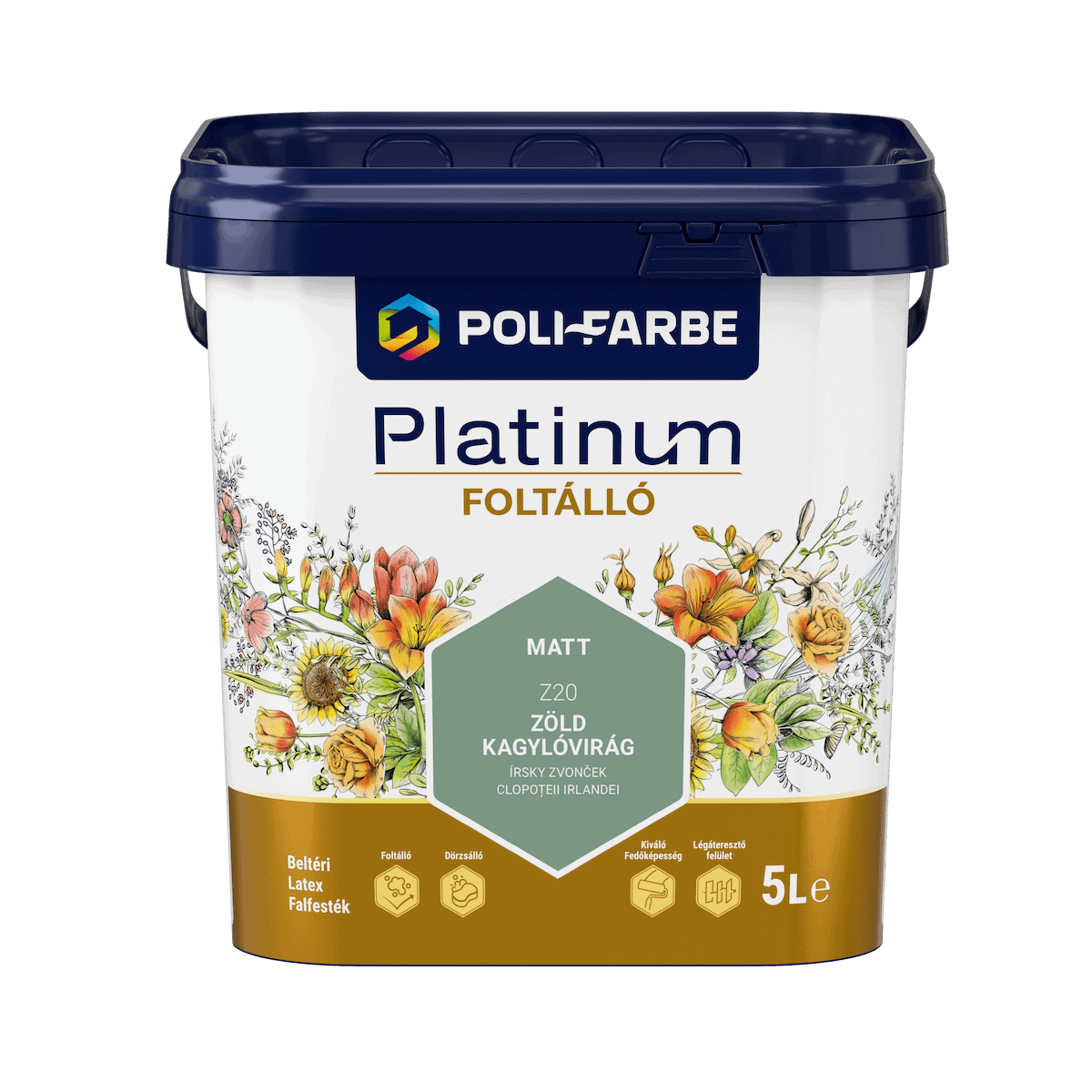 Poli-Farbe-Platinum-Foltallo-Falfestek